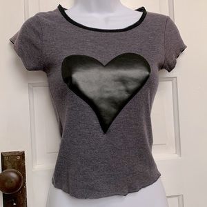 RARE Vintage Contempo Casuals 90’s Baby Heart Tee Clueless Vinyl Hearts XS XXS